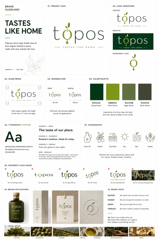Brand Identity για το topos, εργασία μαθητή του GR8 Academy